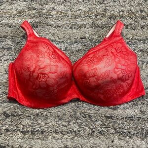 Lane Bryant Cacique balconette modern lace red bra sz 44DDD